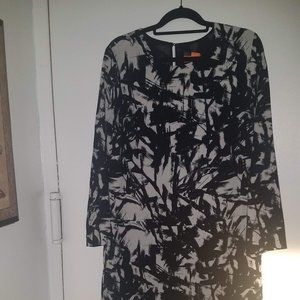 Joe Fresh Black and White L/S Abstract Print Dress